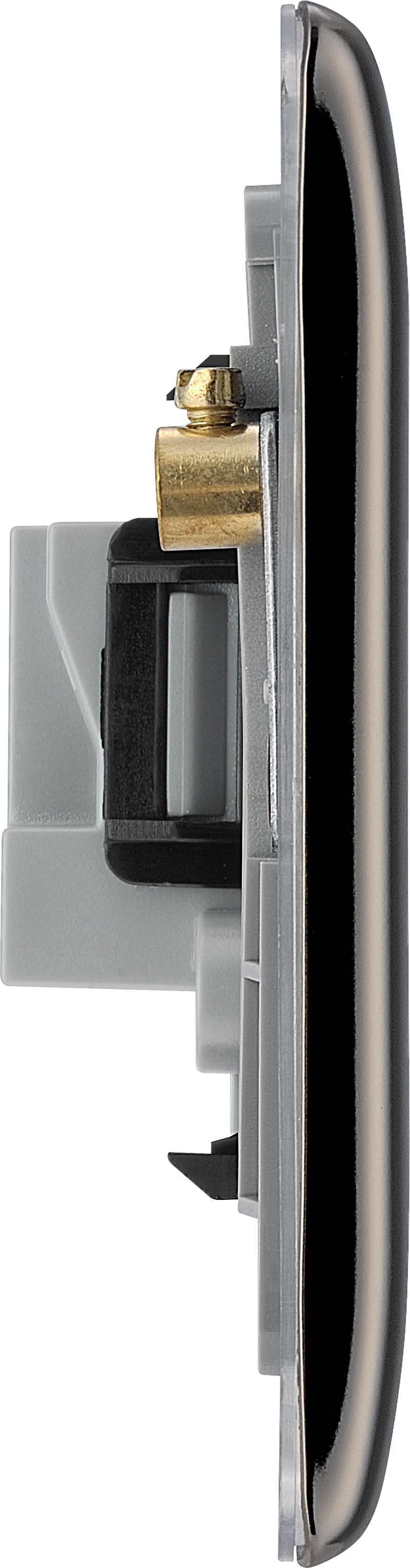 BG Electrical Nexus Metal Black Nickel - 2A, Single, unswitched, round pin