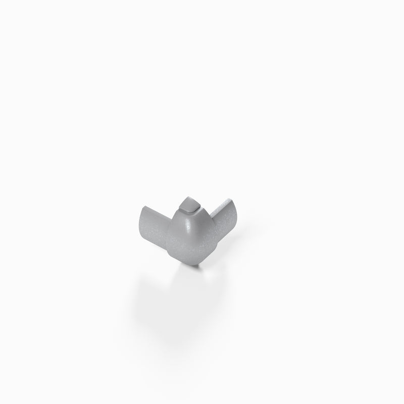 D-Line Trunking - 16x8mm Aluminium-Effect Smooth-Fit External Bend