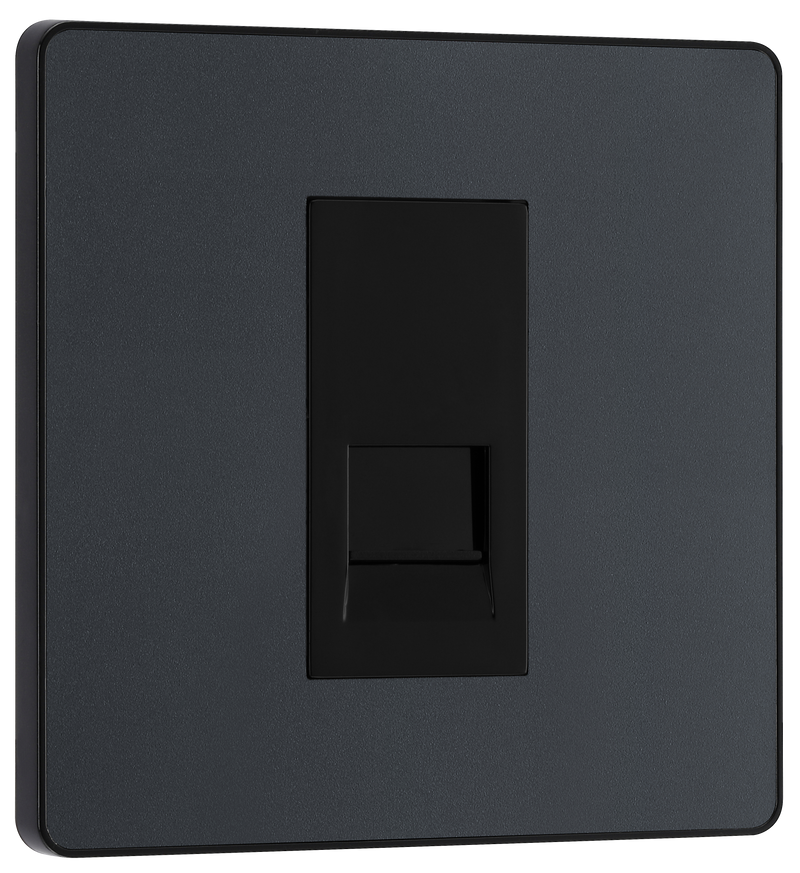 BG Electrical Evolve Matt Grey - Single, telephone socket, master