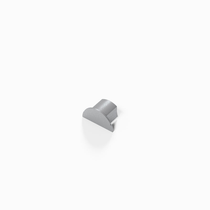 D-Line Trunking - 16x8mm Aluminium-Effect Smooth-Fit End Cap