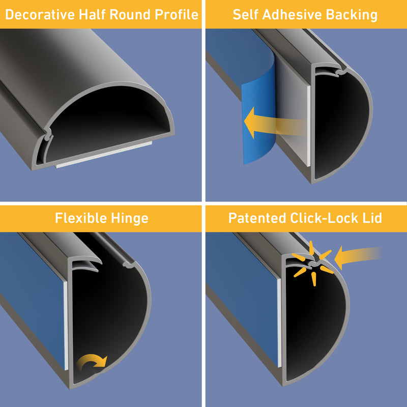 D-Line Trunking - 30x15mm Aluminium-Effect 2m Self Adhesive Length