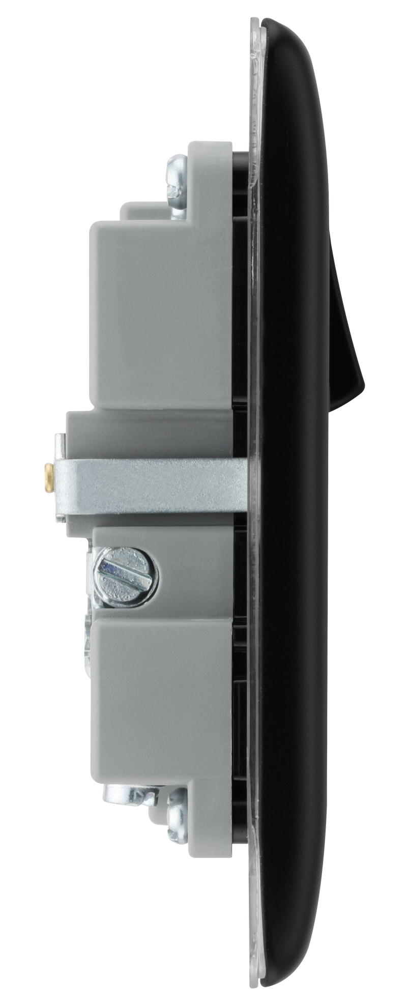 BG Electrical Nexus Metal Matt Black - Single, switched, single pole, with 1 x USB A + 1 x USB C