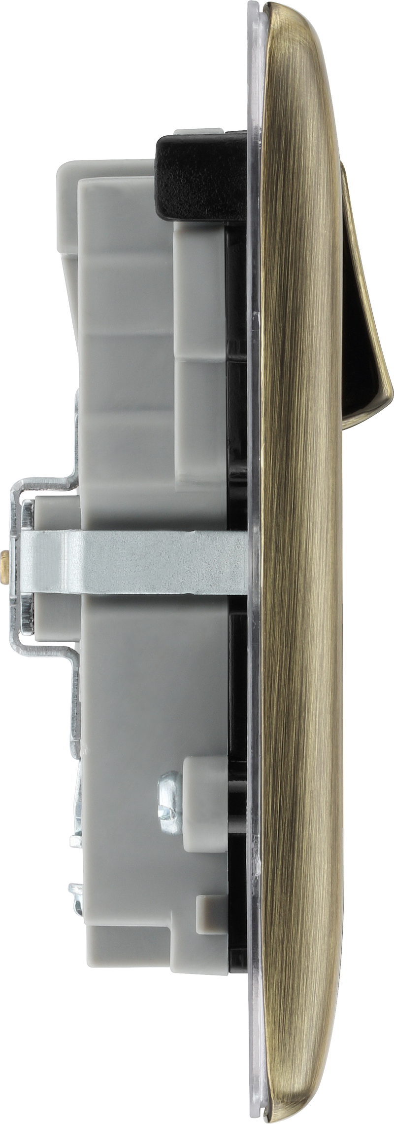 BG Electrical Nexus Metal Antique Brass - Double switched single pole, with USB A + C (22W)