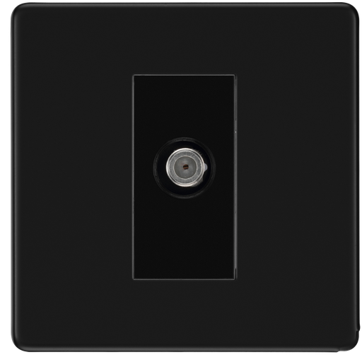 BG Electrical Flatplate Screwless Matt Black - Single satellite