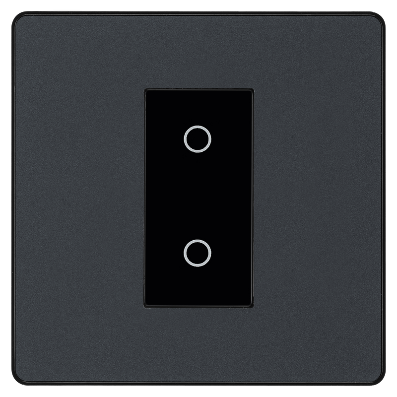 BG Electrical Evolve Matt Grey - Single, 2 way touch, 200W, secondary