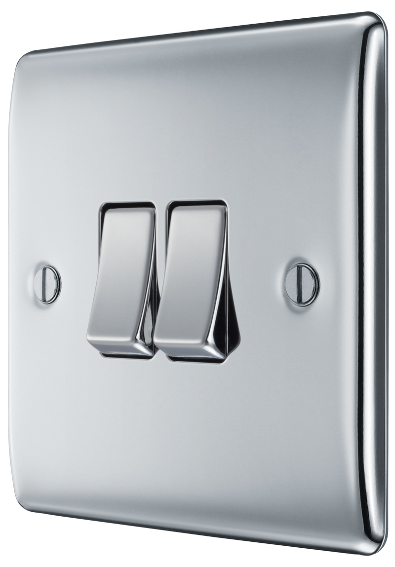 BG Electrical Nexus Metal Polished Chrome - Double, 2 way switch