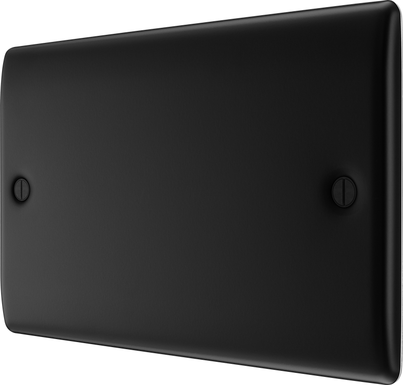 BG Electrical Nexus Metal Matt Black - Double, blank plate