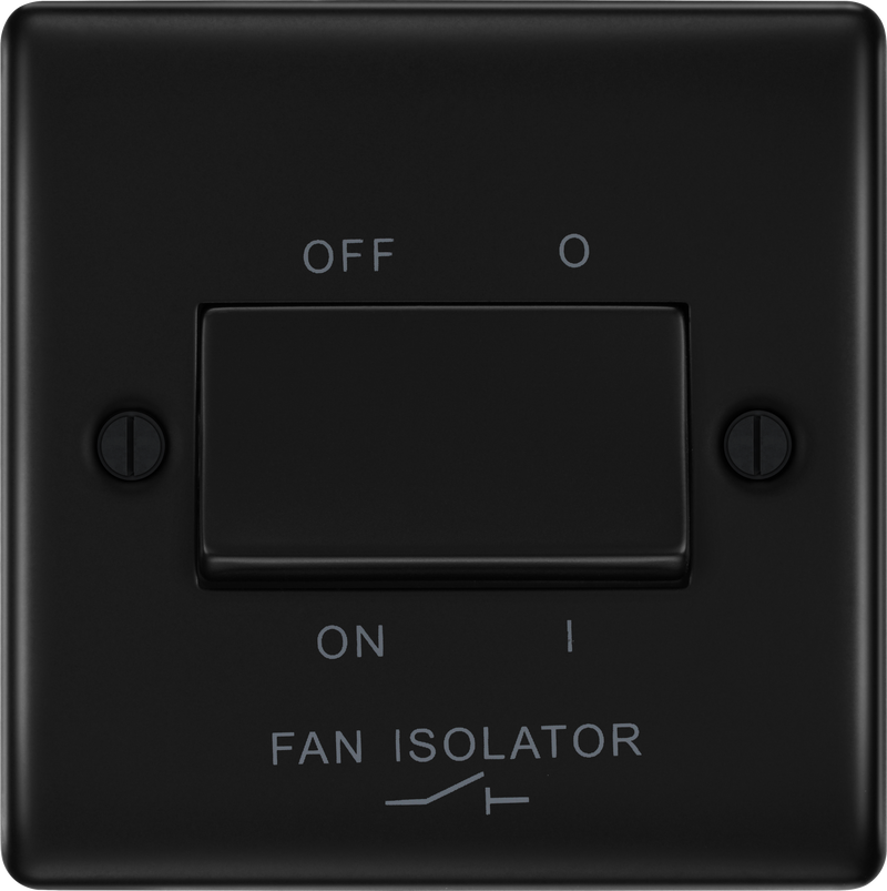 BG Electrical Nexus Metal Matt Black - Triple pole fan isolator