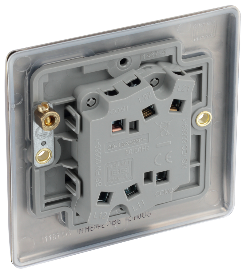 BG Electrical Nexus Metal Antique Brass - Double, 2 way switch