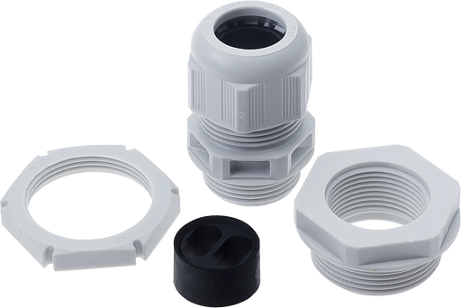 BG Electrical Contractor - Grey plastic gland kit, 2 x 2.5mm flat cable, cable insert, locknut and adaptor