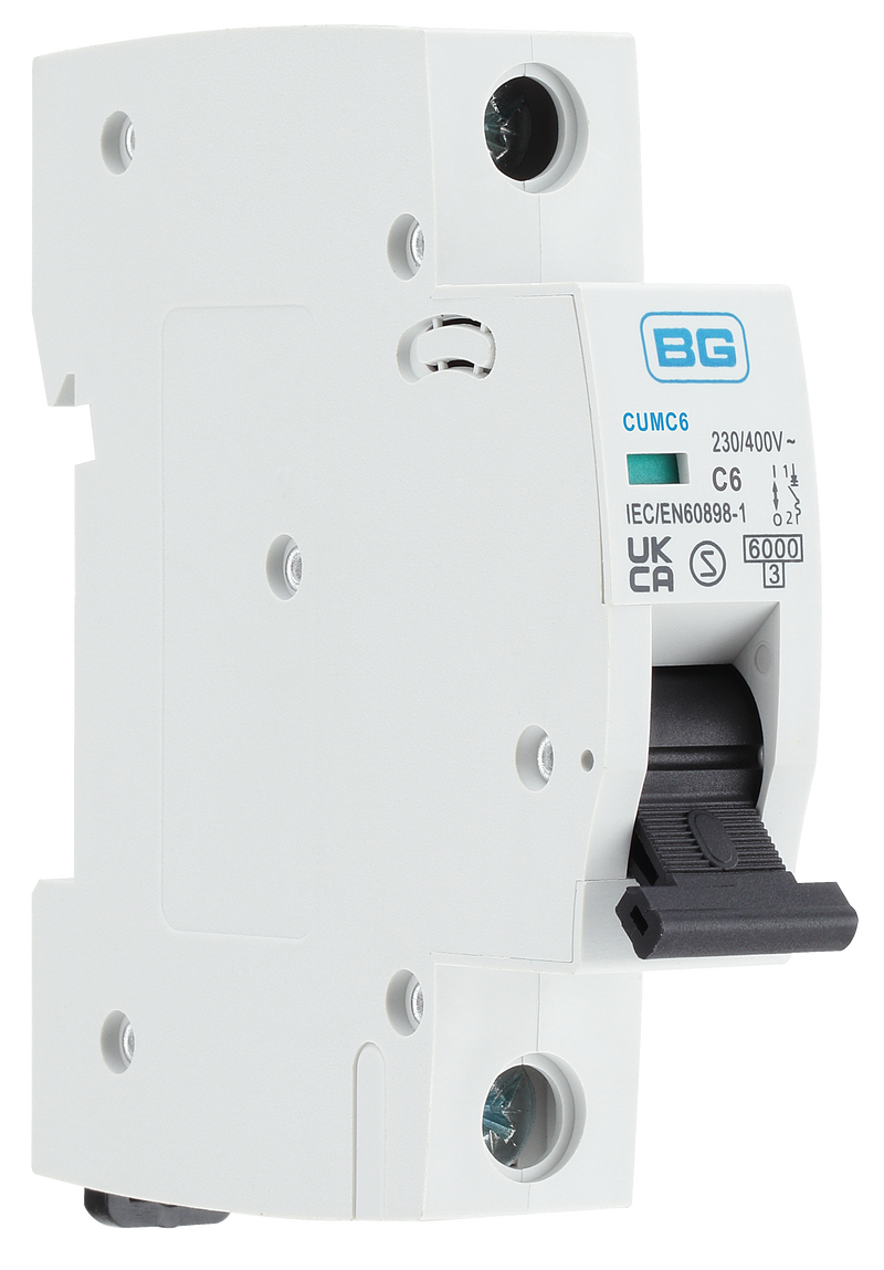 BG Circuit Protection MCB - Bidirectional 6A, C Curve, MCB, Single Pole, 6kA,1 module
