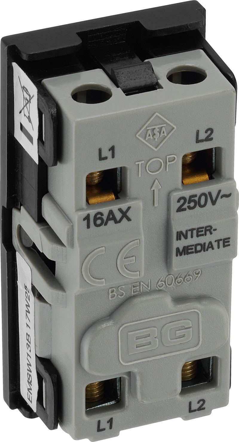 BG Electrical Euro Module - 20A 16AX intermediate switch