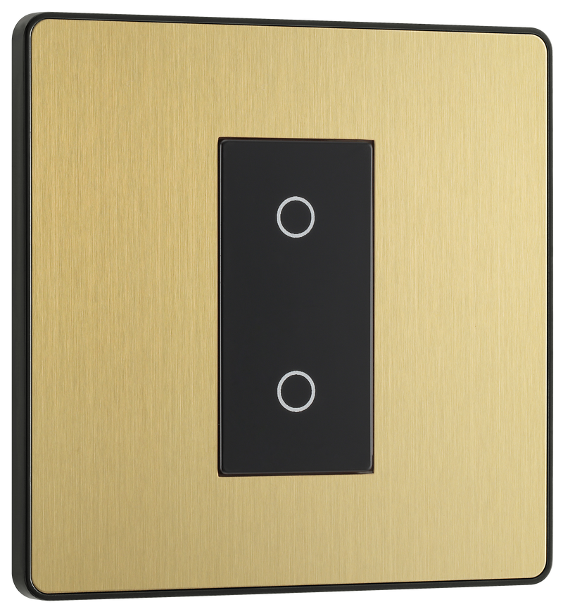 BG Electrical Evolve Satin Brass - Single, 2 way touch, 200W, master