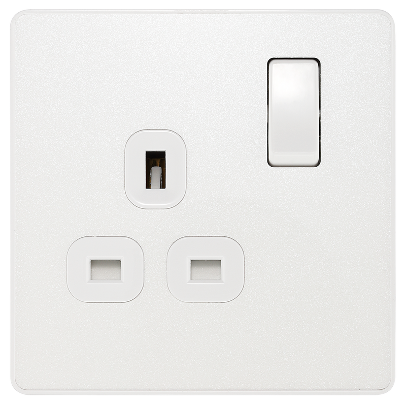 BG Electrical Evolve Pearlescent White - Single, switched, single pole
