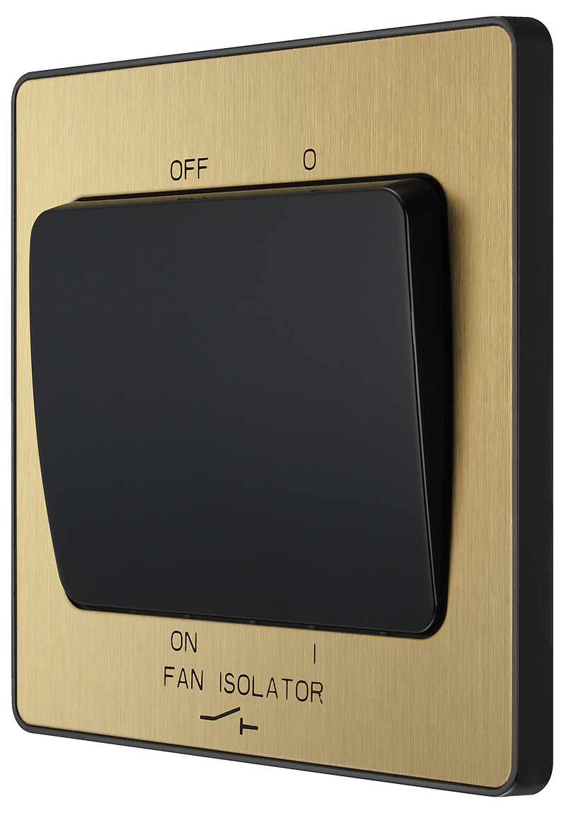 BG Electrical Evolve Satin Brass - Triple pole fan isolator