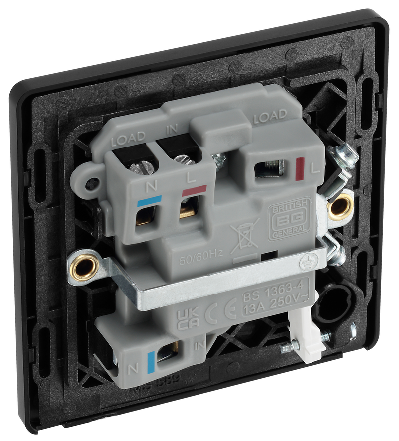 BG Electrical Evolve Matt Blue - Switched and fused with indicator