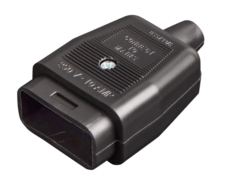 Masterplug Work - 3 Pin Connector, 10A, Black