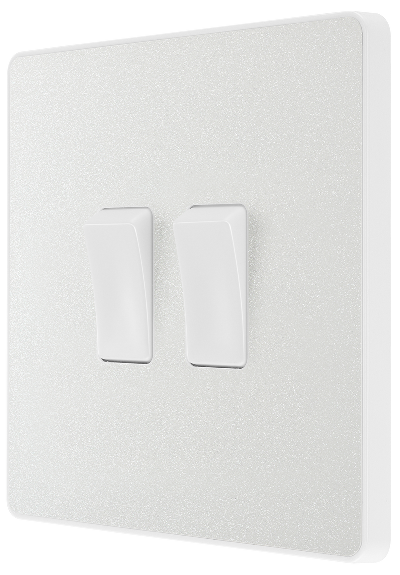 BG Electrical Evolve Pearlescent White - Double, 2 way switch