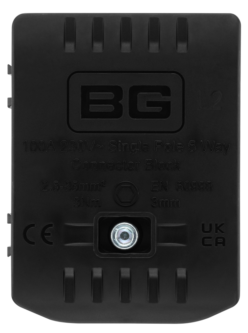 BG Circuit Protection Cp Connectors - 100A 5 Way Connector Block - L2 - Black