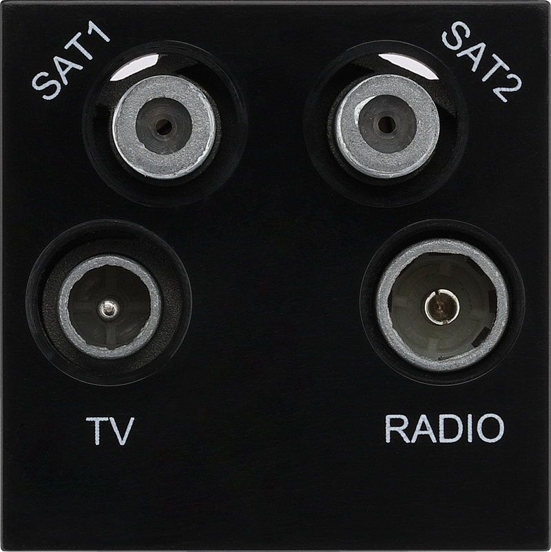 BG Electrical Euro Module - TV radio and dual satellite module - TV IEC male, radio IEC female, dual satellite female