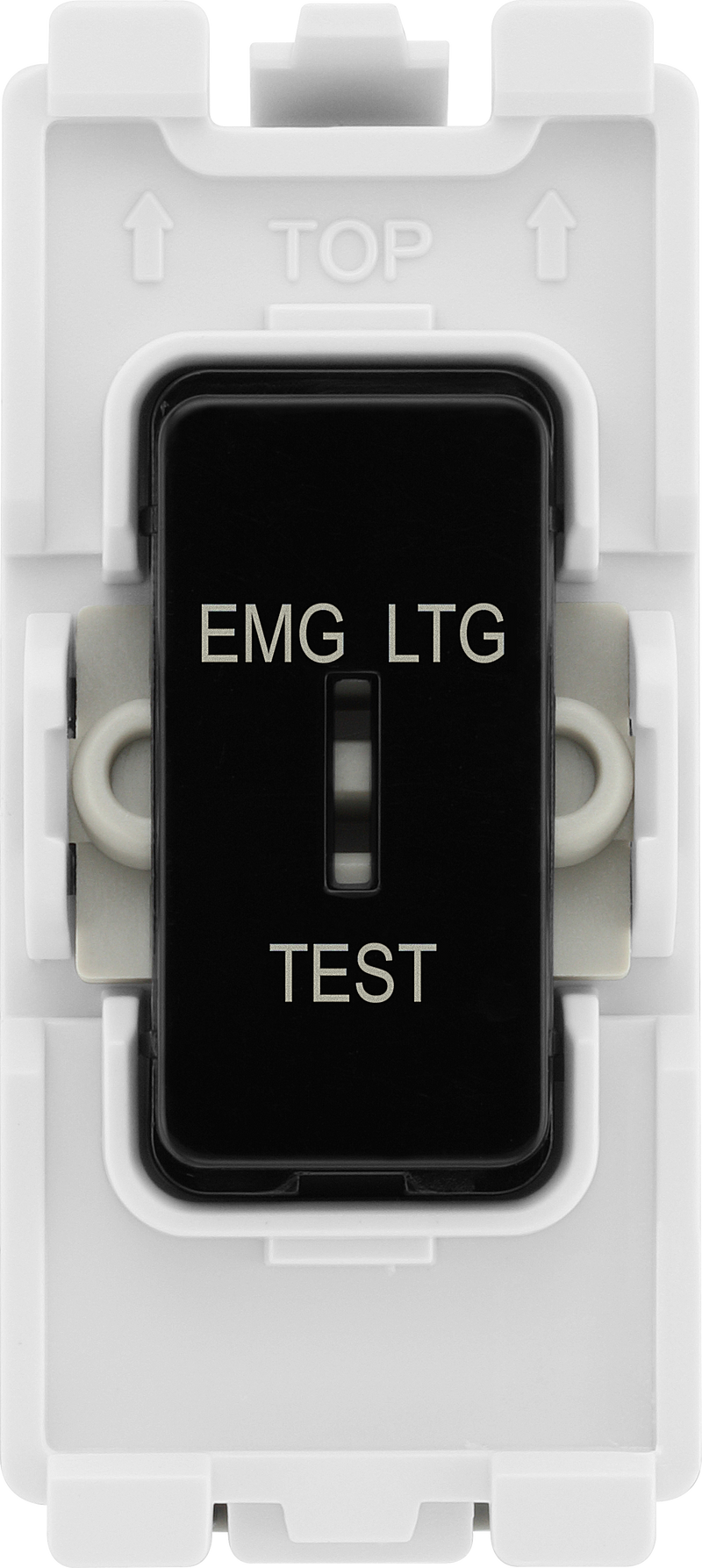 BG Electrical Grid - 2 way, single pole, printed EMG LTG TEST (EVOLVE BLACK)