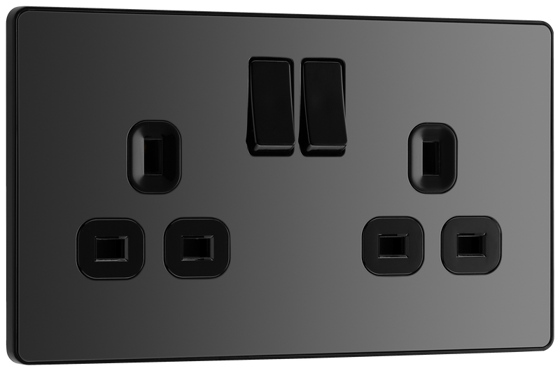 BG Electrical Evolve Black Chrome - Double, switched, single pole