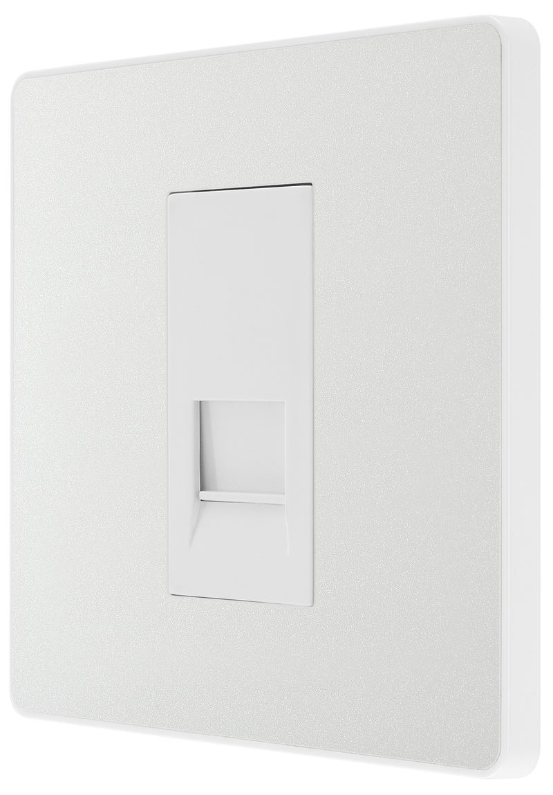 BG Electrical Evolve Pearlescent White - Single, telephone socket, secondary