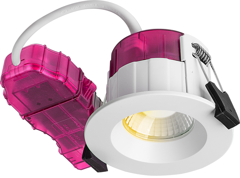 Luceco Elite - FType Elite Fire Rated Downlight 4W/6W 690lm Power Change & CCT Change 3000K / 4000K Dim2Warm Dimmable IP65 White - Regressed