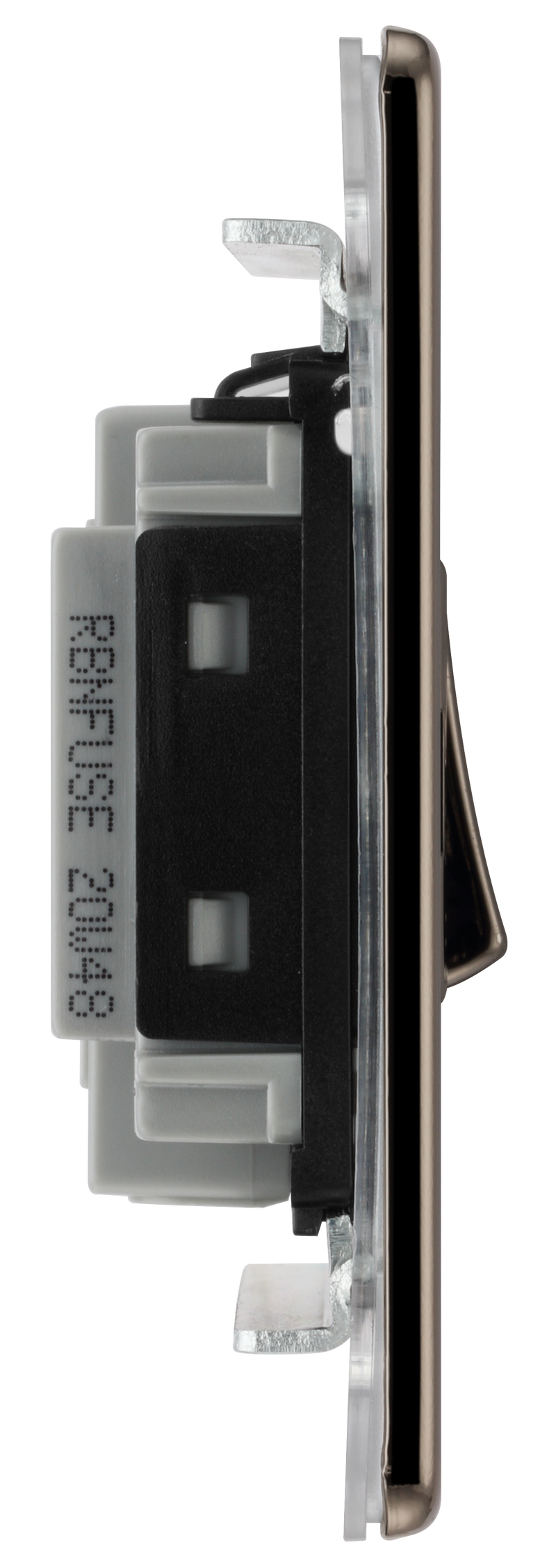 BG Electrical Flatplate Screwless Black Nickel - 3 pole fan isolator, fused