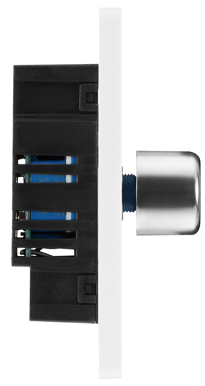 BG Electrical Evolve Brushed Steel - Single, 2 way push 200W