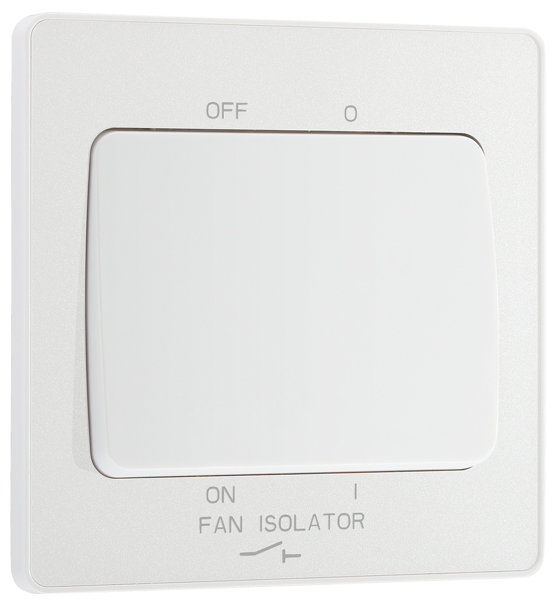 BG Electrical Evolve Pearlescent White - Triple pole fan isolator