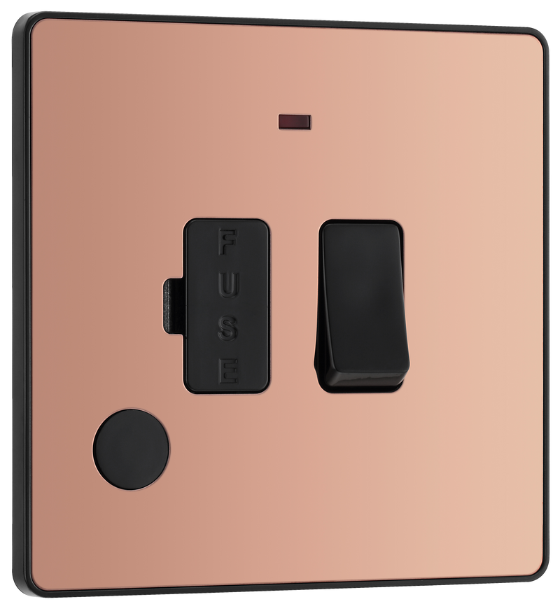 BG Electrical Evolve Polished Copper - Switched and fused with indicator
