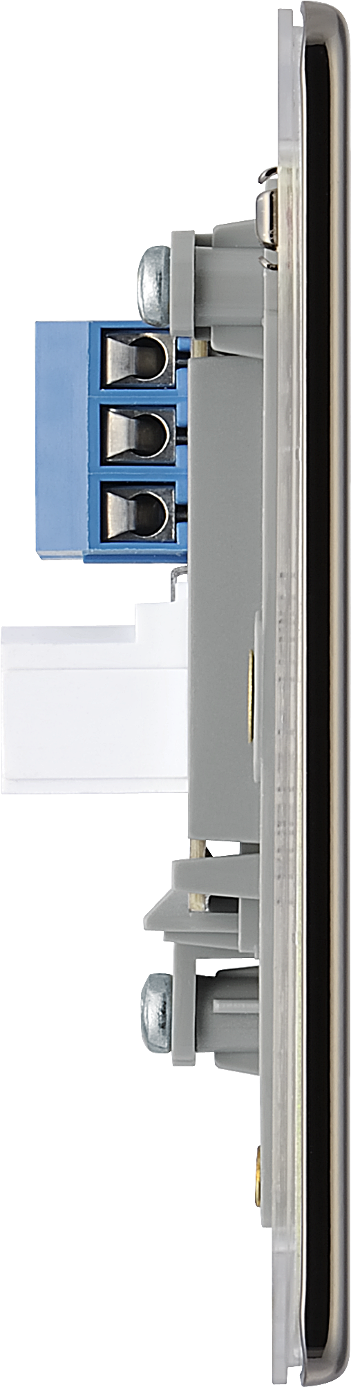 BG Electrical Flatplate Screwless Black Nickel - Single telephone socket, secondary