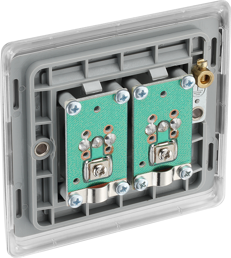 BG Electrical Nexus Metal Brushed Steel - Double, co-axial