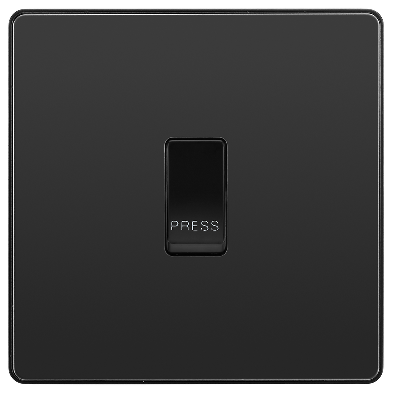 BG Electrical Evolve Black Chrome - Single, bell push switch