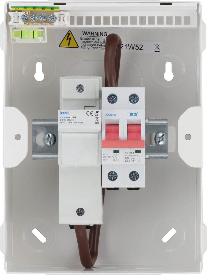 BG Circuit Protection Fuse Switch - 4 module, 100A Main Switch