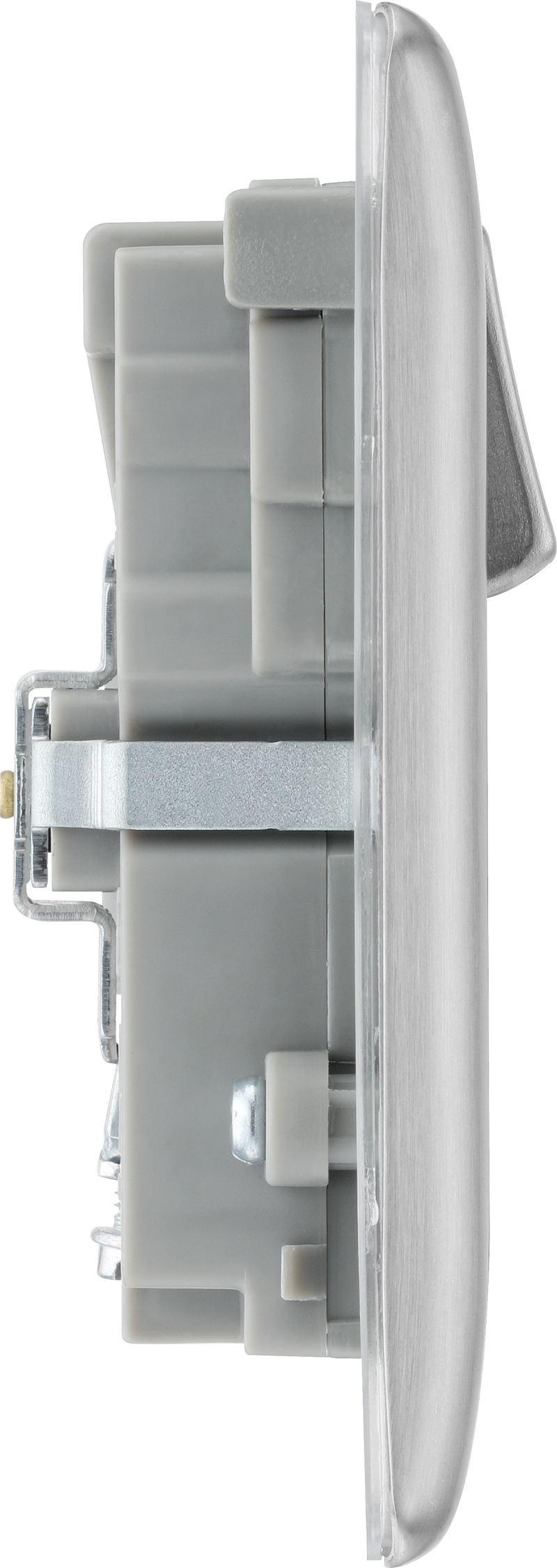 BG Electrical Nexus Metal Brushed Steel - Double switched single pole, with USB A + C (45W)