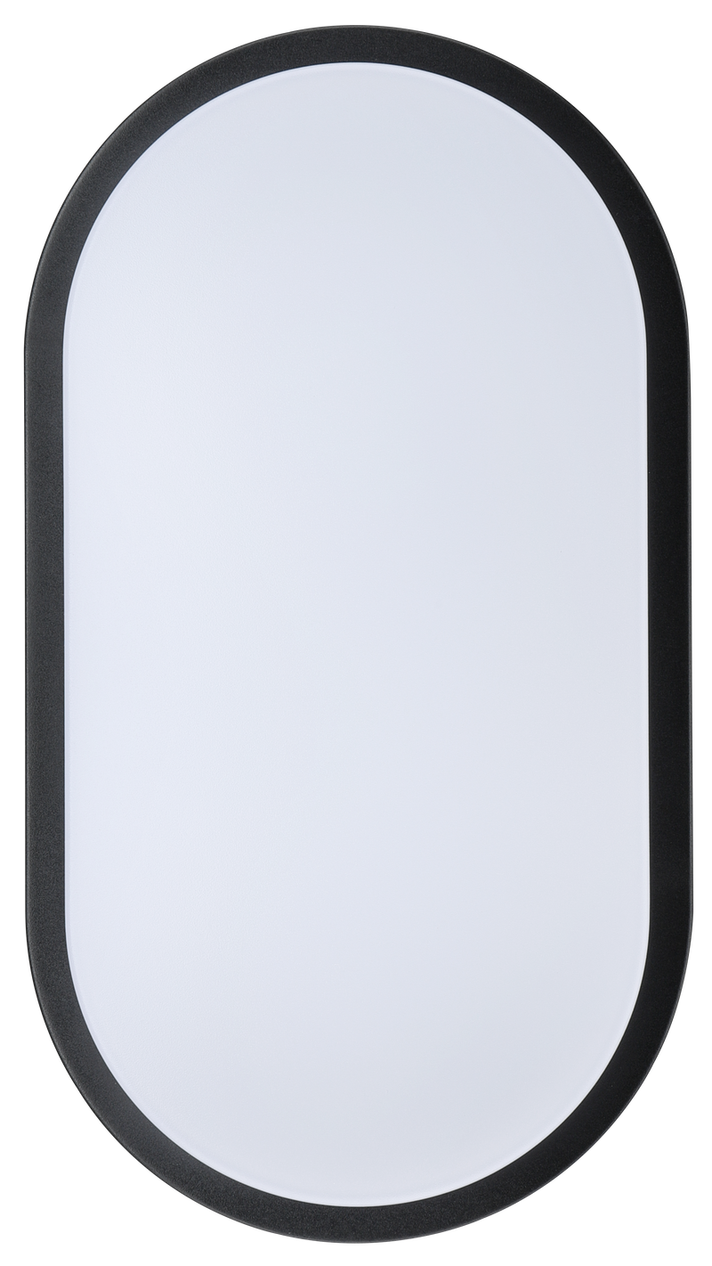 Luceco Ext Residential - Exterior residential bulkhead oval 700lumens with white or black bezel