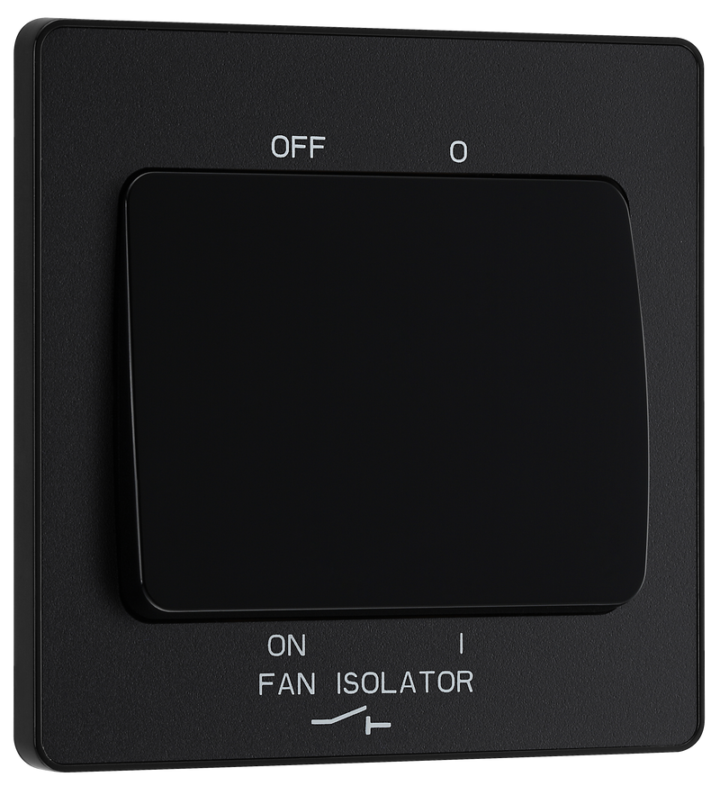 BG Electrical Evolve Matt Black - Triple pole fan isolator
