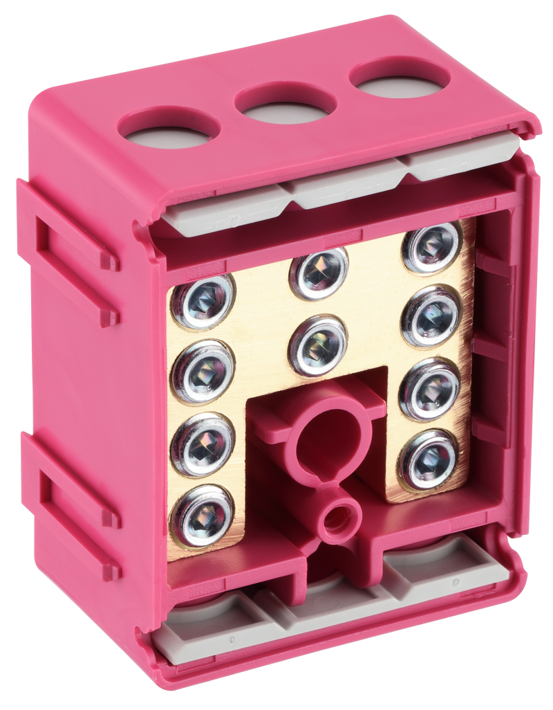 BG Circuit Protection Cp Connectors - 100A 5 Way Connector Block - Functional Earth - Pink