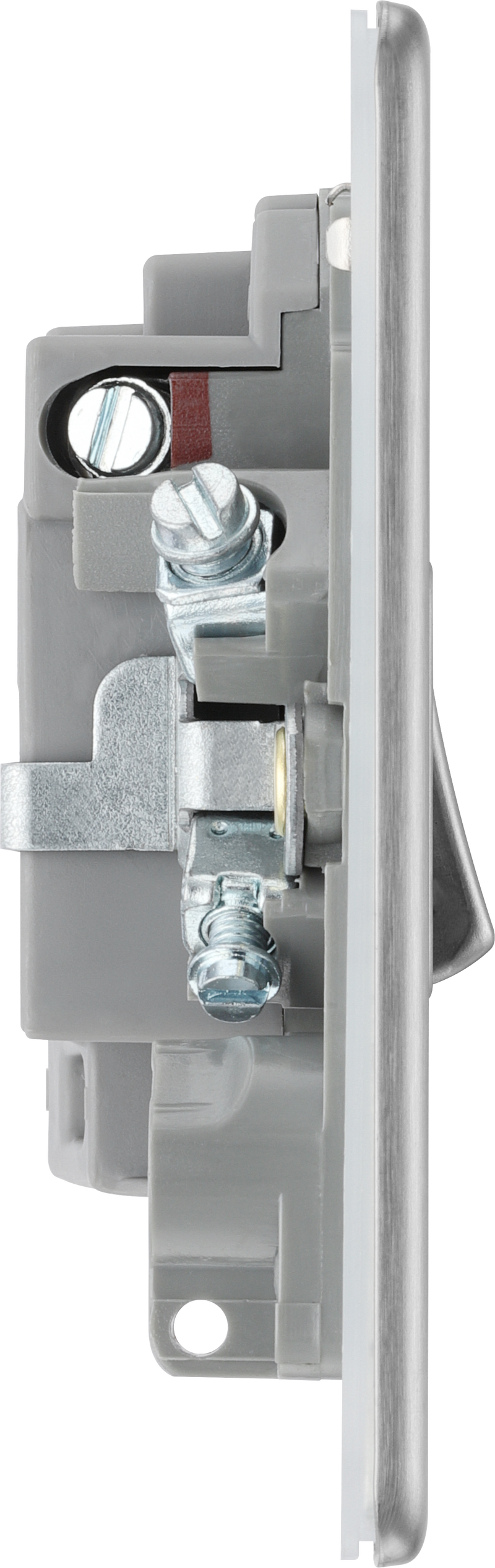 BG Electrical Flatplate Screwless Brushed Steel - Switched and fused with indicator