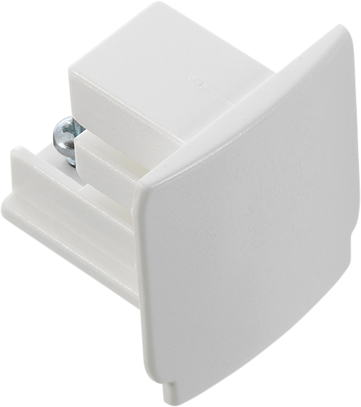 Luceco 3 Circuit Track - Track End Cap White