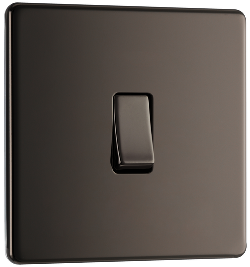 BG Electrical Flatplate Screwless Black Nickel - Single 2 way switch