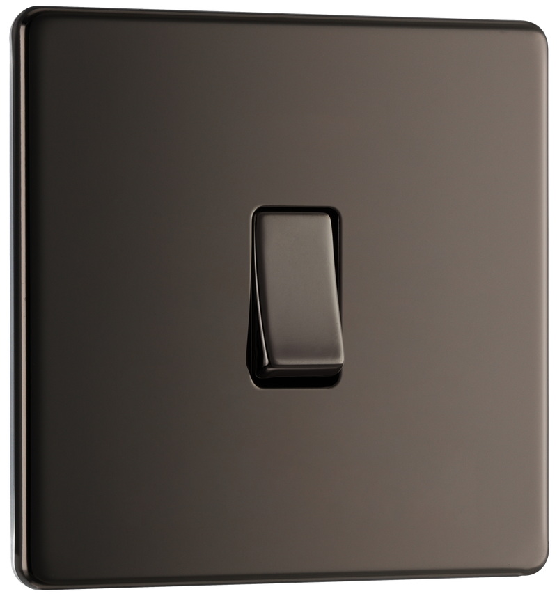 BG Electrical Flatplate Screwless Black Nickel - Single 2 way switch