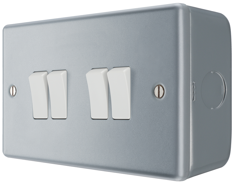 BG Electrical Metal Clad - Quadruple, 2 way switch