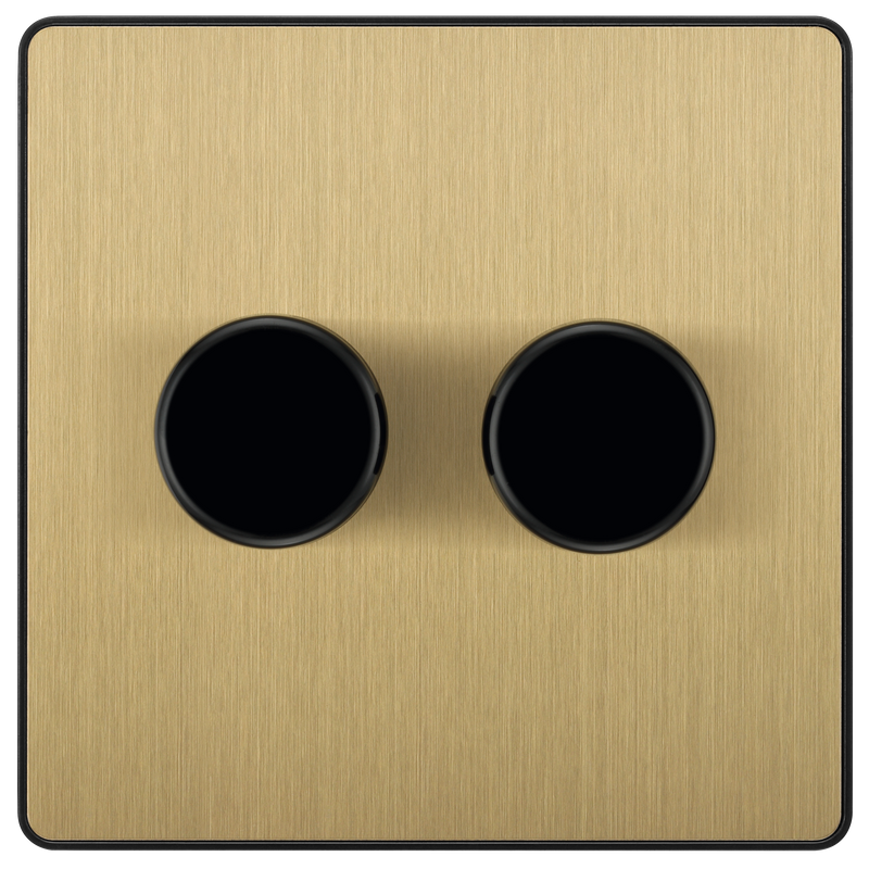 BG Electrical Evolve Satin Brass - Double, 2 way push 200W