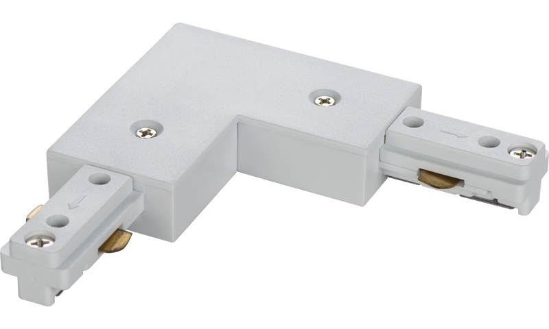 Luceco Single Circuit Track - Single circuit track 90-degree left connector accessory white