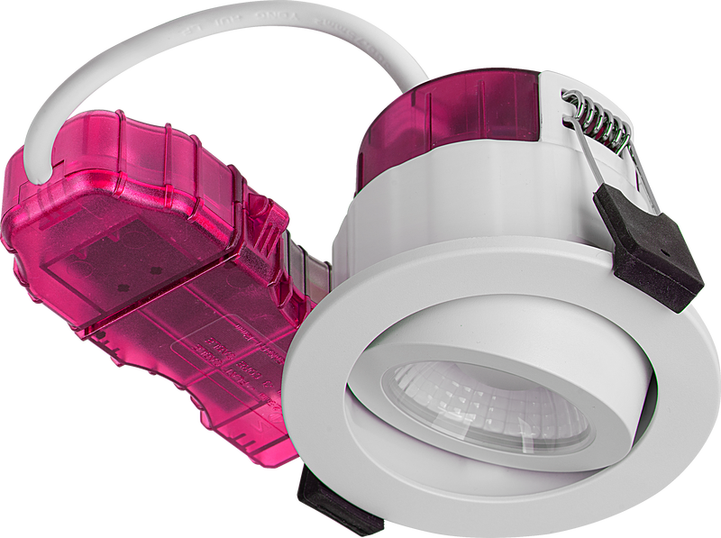 Luceco Elite - FType Elite Fire Rated Downlight 4W/6W 690lm Power Change with 4Colour CCT 2700, 3000, 4000K, 6000K Dimmable IP65 White - Adjustable