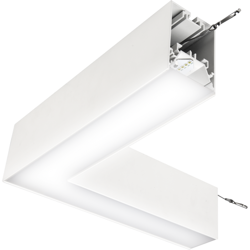 Luceco Contour Suspended - Contour 314mm suspended 90° connector module 1200lumens with fixed output driver finished in white