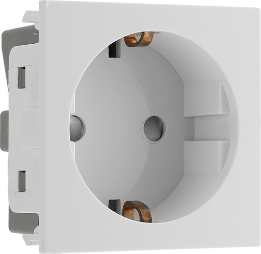 BG Electrical Euro Module - 16A Schuko, unswitched socket